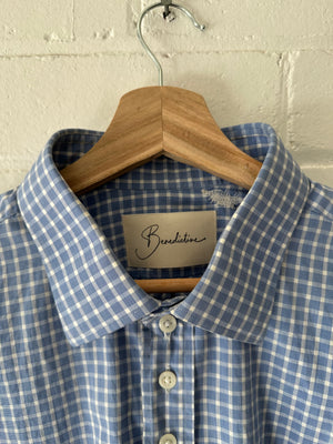 Light Blue Check Crop - Sloe Upcycle