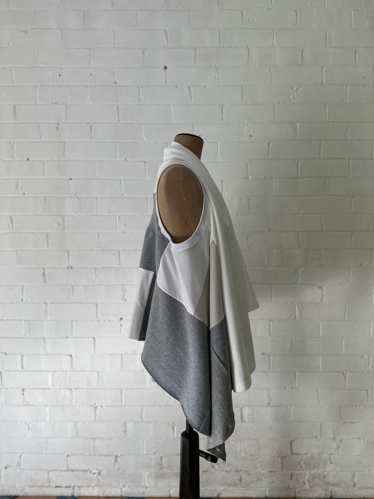 A. Shawl Scarf / White/Grey / One of One No.9