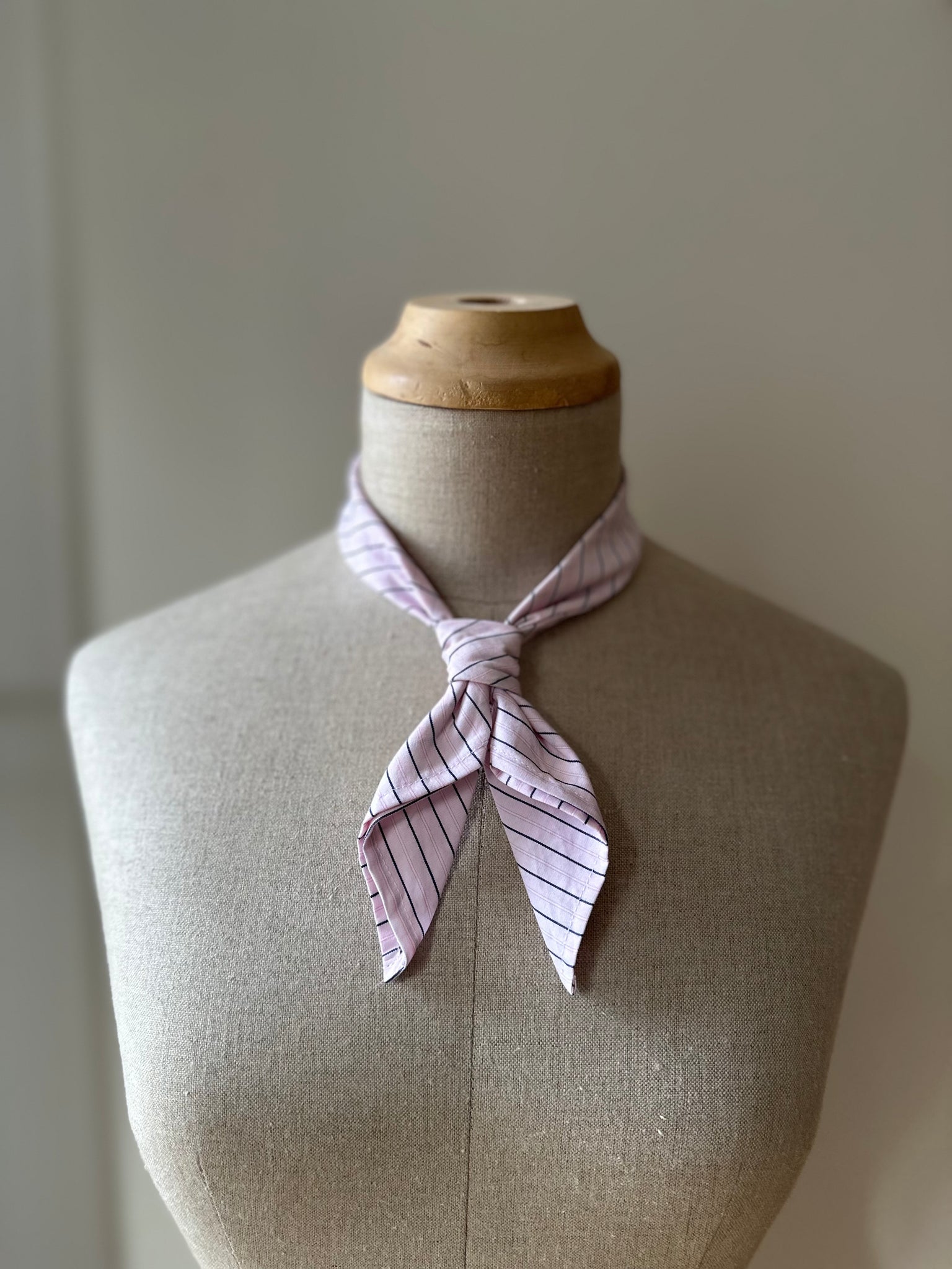 Benedictine Tie - Pink Pinstripe Business