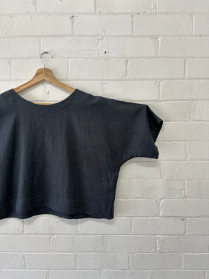 Amélie Top - Black Linen