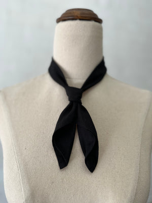 Benedictine tie - Black Tencel/Linen