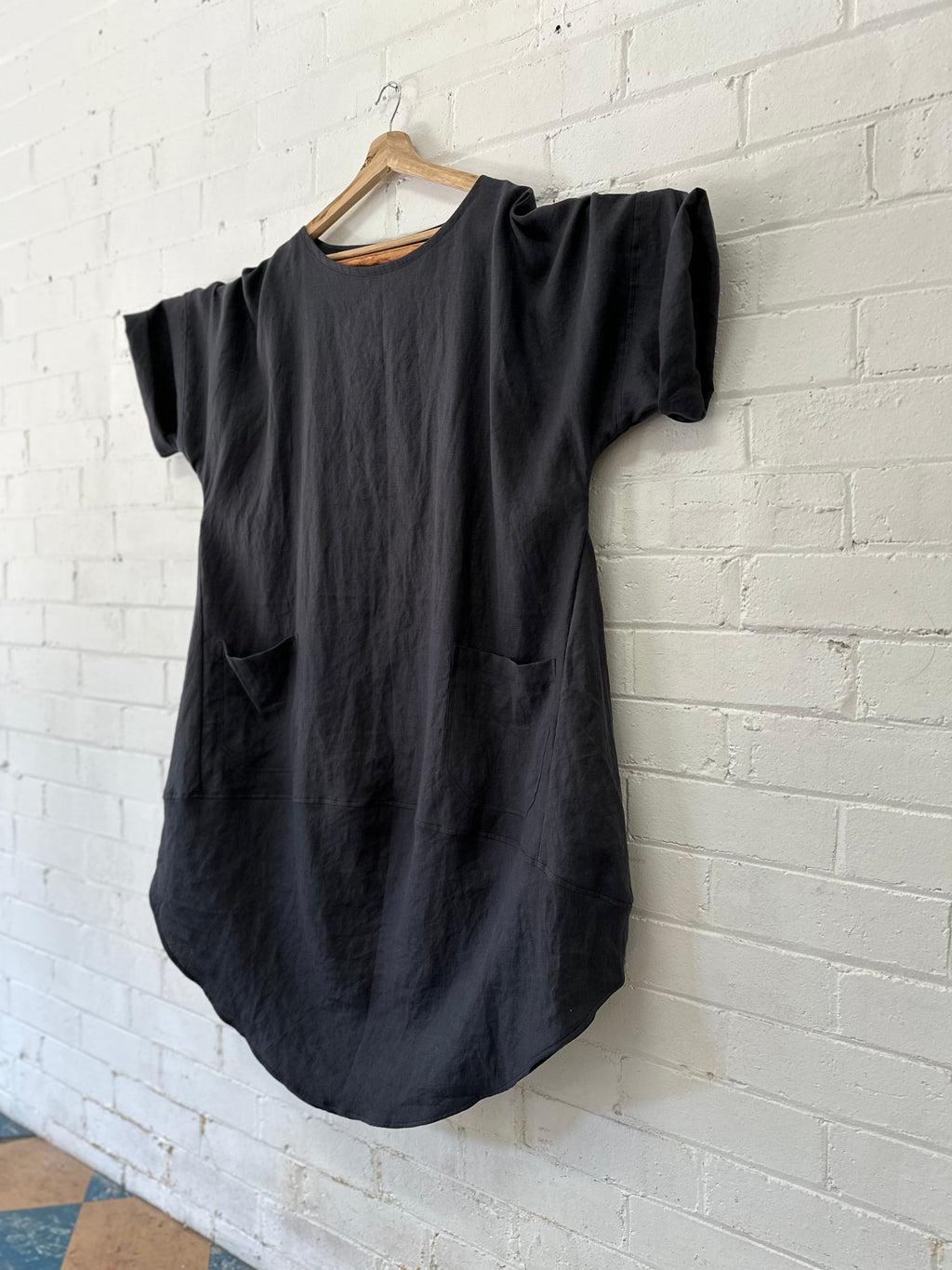 Charcoal Linen Loma Dress