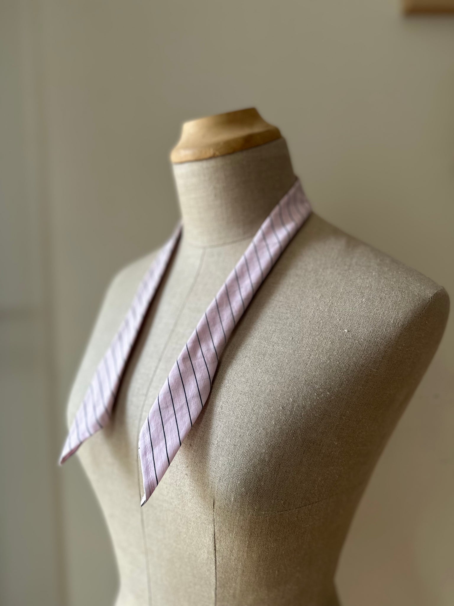Benedictine Tie - Pink Pinstripe Business