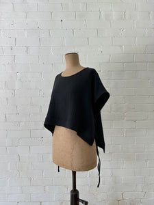 Black Double Cotton - Layering Tunic