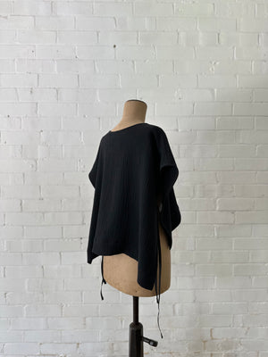 Black Double Cotton - Layering Tunic