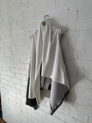 A. Shawl Scarf / White/Grey / One of One No.9