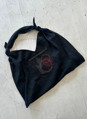Sashiko Pocket Linen Bento Bag - 02