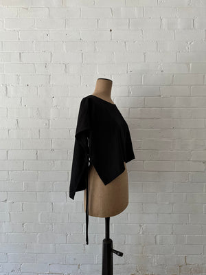 Layering Tunic - Black Linen/Tencel