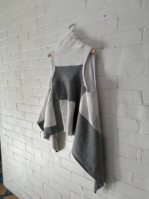 A. Shawl Scarf / White/Grey / One of One No.9