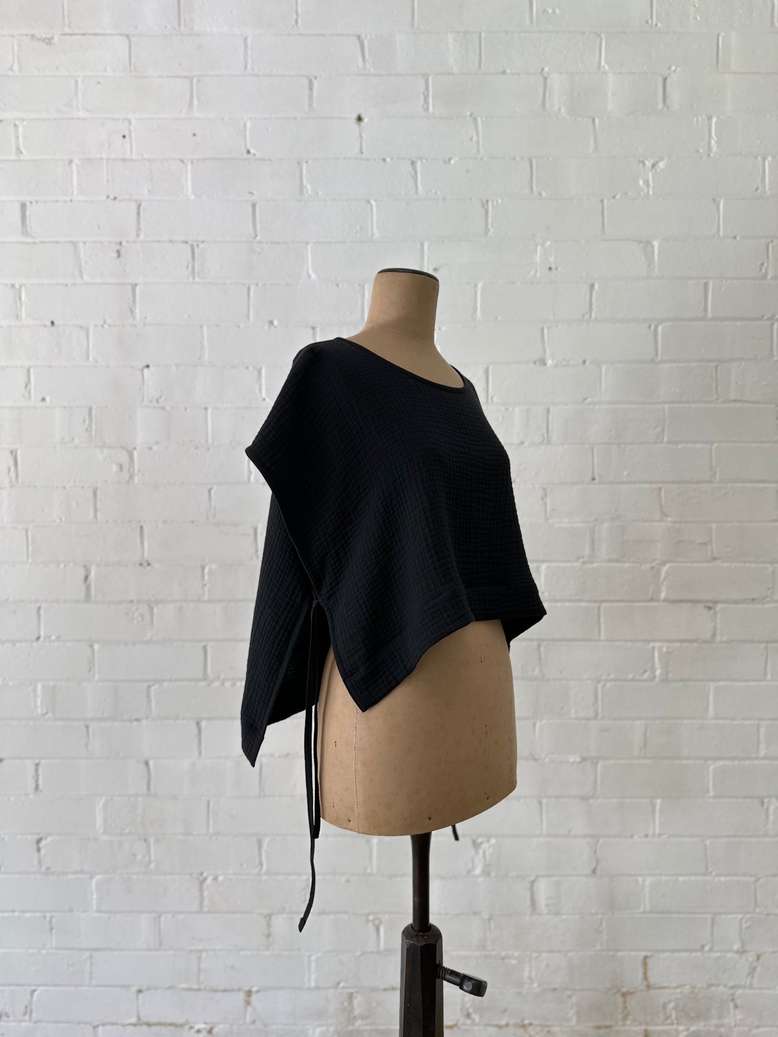 Black Double Cotton - Layering Tunic