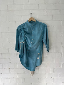 Indigo dye Gather Top - Sloe Upcycle