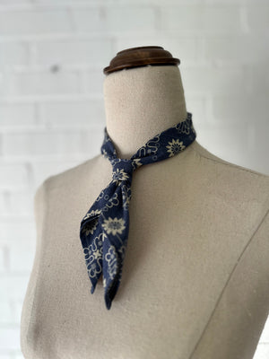 Benedictine tie - Blue Vintage Cotton