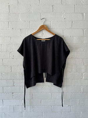 Layering Tunic - Black Linen/Tencel