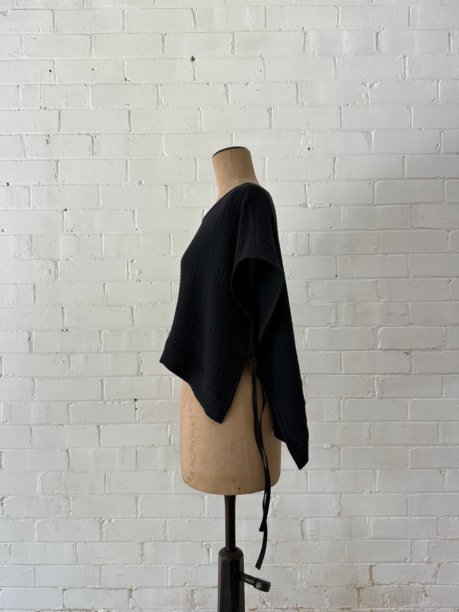 Black Double Cotton - Layering Tunic