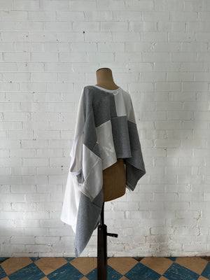 A. Shawl Scarf / White/Grey / One of One No.9