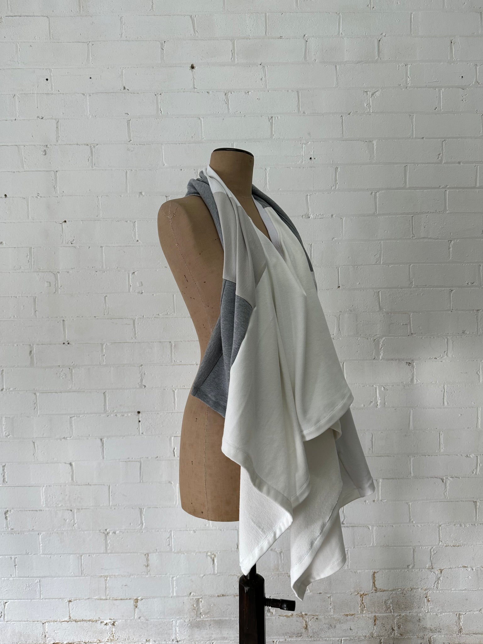 A. Shawl Scarf / White/Grey / One of One No.9