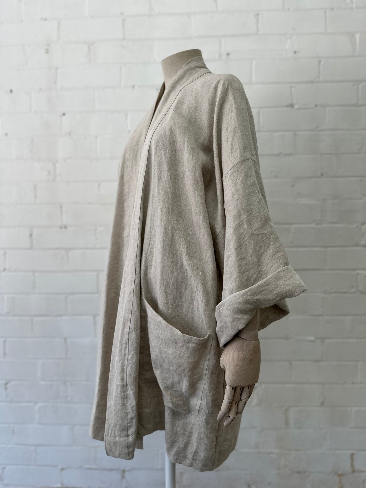 Elora - Duster - Sand Linen