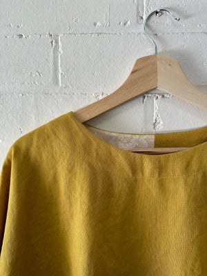 Amélie Crop - Mustard Linen