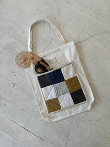 Quilted Pocket Canvas Book Tote