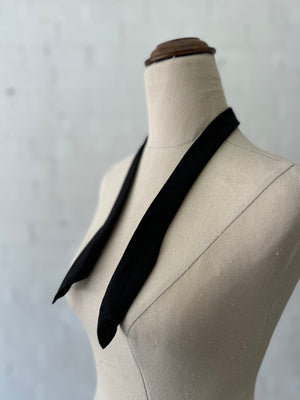 Benedictine tie - Black Tencel/Linen