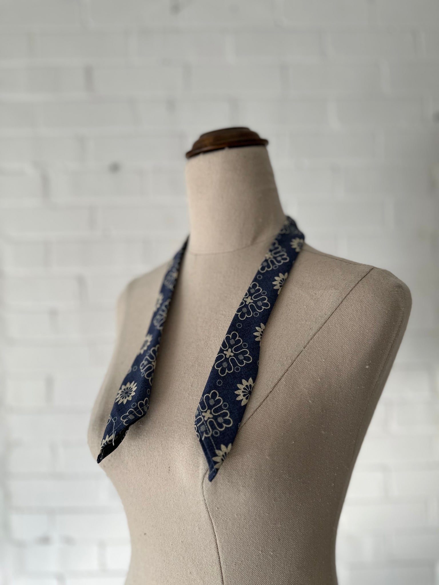 Benedictine tie - Blue Vintage Cotton