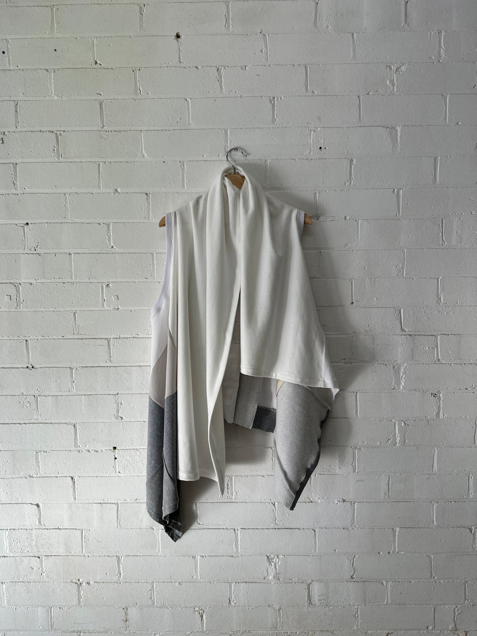 A. Shawl Scarf / White/Grey / One of One No.9