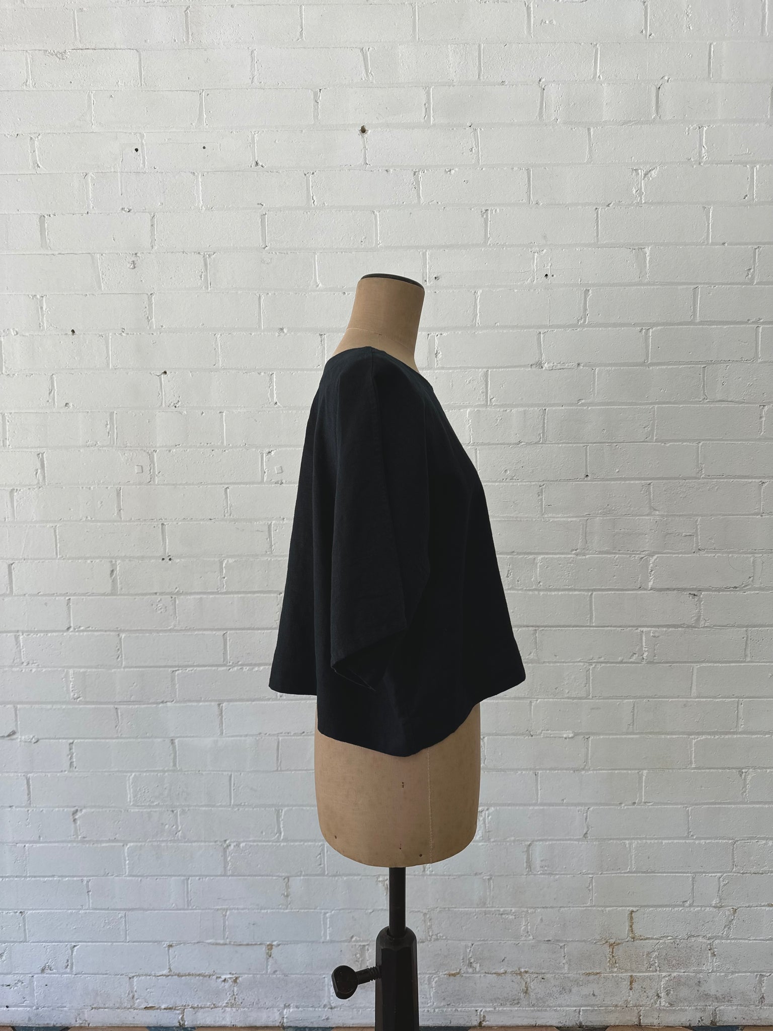 Amélie Top - Black Linen