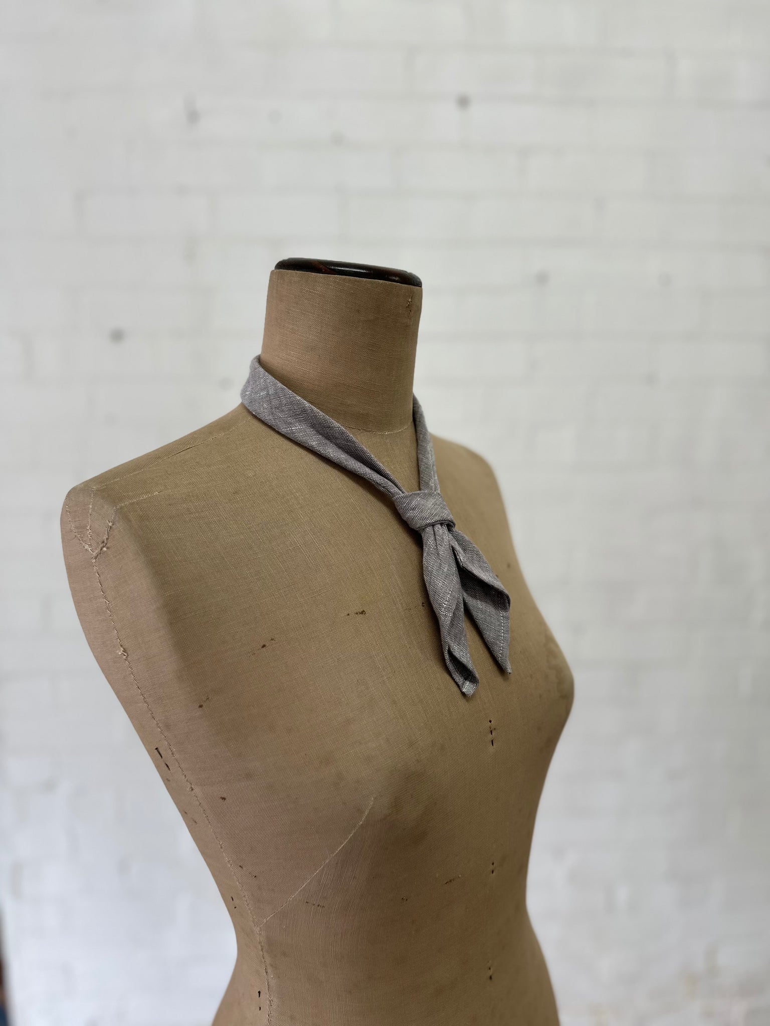 Benedictine tie - Linen - Grey