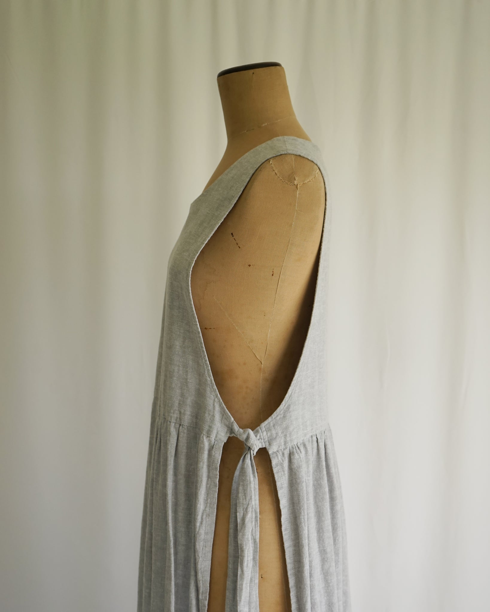 Side Tie Tunic - Grey Linen/Cotton