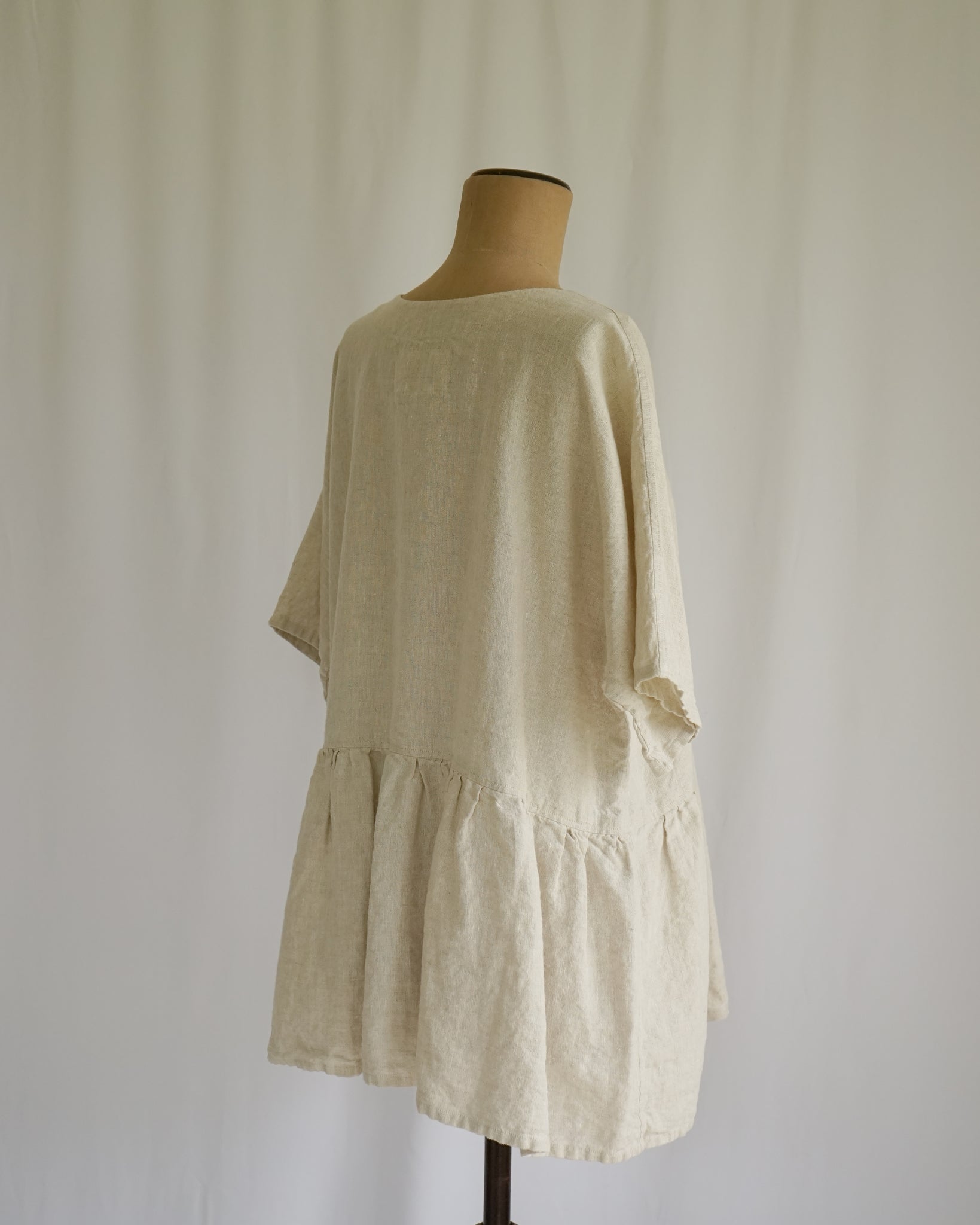 Sand Linen - Peplum Dress / Top