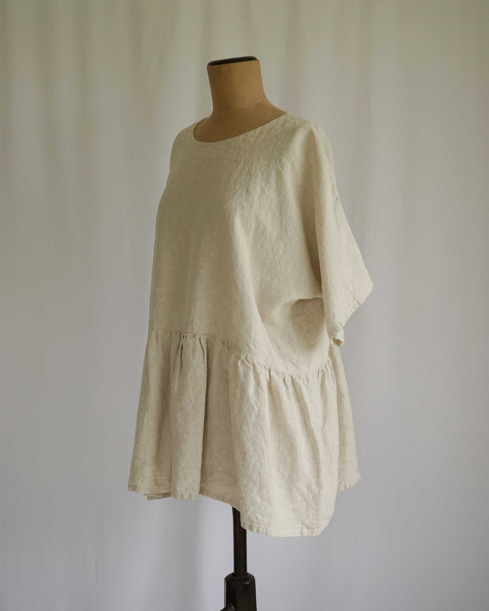 Sand Linen - Peplum Dress / Top