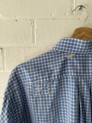Light Blue Check Crop - Sloe Upcycle