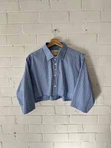 Light Blue Check Crop - Sloe Upcycle