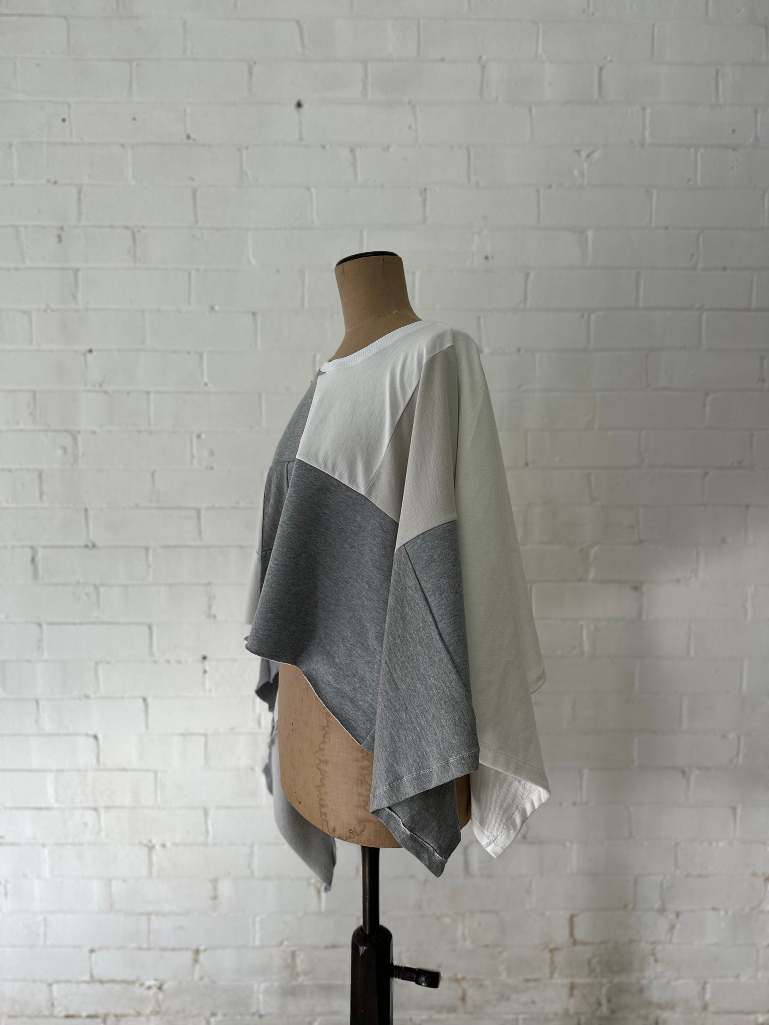 A. Shawl Scarf / White/Grey / One of One No.9